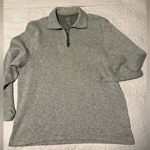 Haggar Men's Light Heather Gray Quarter-Zip Sweater